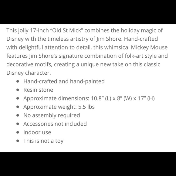 Jim Shore 2021 addition Mickey Santa NIB ~ Old St. Mick - Picture 12 of 13